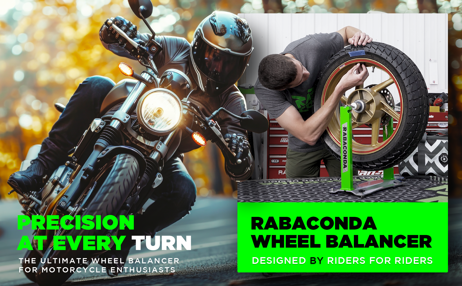 Equilibradora de ruedas de moto